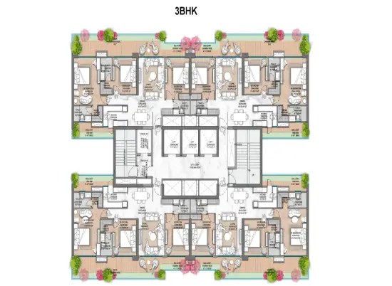 M3M Jacob and Co 3BHK Floor Plan