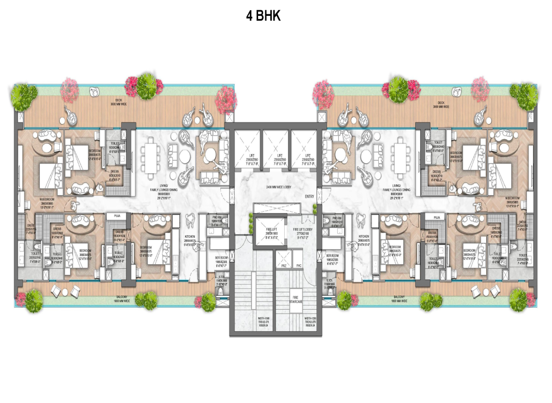M3M Jacob and Co 4BHK Floor Plan