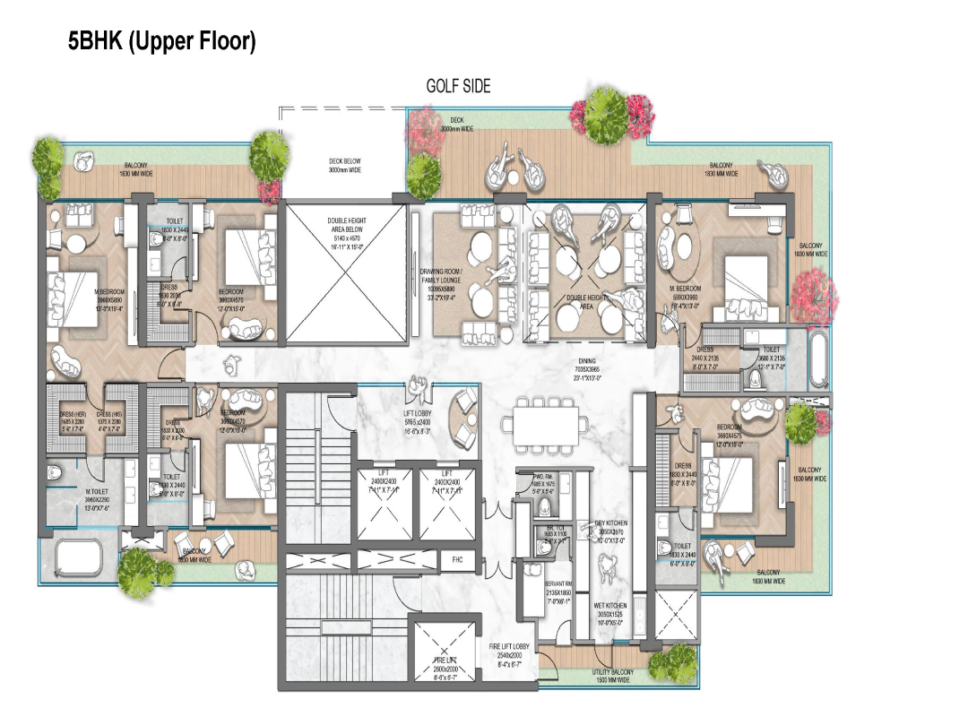 M3M Jacob and Co 5BHK Floor Plan
